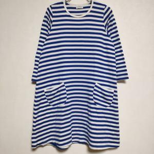 marimekko ボーダー チュニック ワンピース ホワイト ブルー マリメッコ 4-0319M 222505｜kiitti