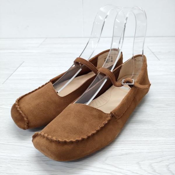 Clarks 新品 Freckle Bar スウェード サイズUK7 ワンストラップ フラット シュ...