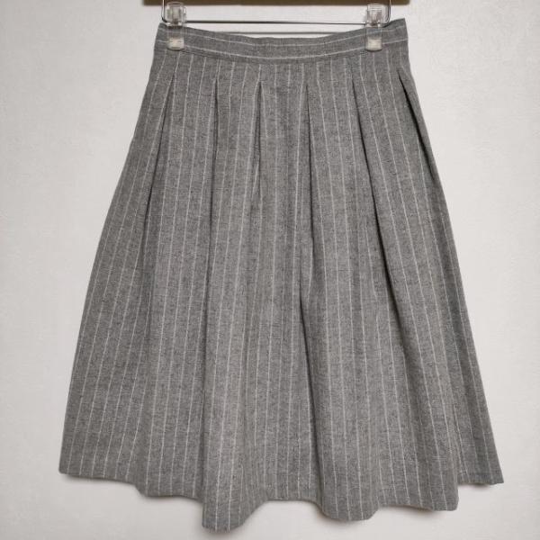 GRANDMA MAMA DAUGHTER ウール プリーツ ストライプ スカート グレー グランマ...