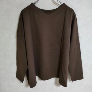 NARU 新品 天竺コットン前後2wayワイドプルオーバー サイズ1 長袖Ｔシャツ カットソー ロンＴ ブラウン ナル 4-0320M 234539｜kiitti