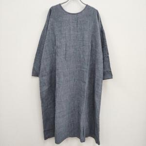 nest Robe ネップリネンワンピース 01144-2124 ブルーグレー ネストローブ 4-0508M 236892｜kiitti