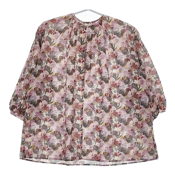 LOISIR B0132LFB622 コットンリネン コーラルプリントブラウス Sara Bocca...