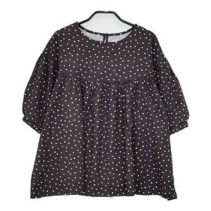 studio clip ギャザー入り ドット 水玉 ブラウス シャツ ブラウン スタディオクリップ 5-0612S 249350