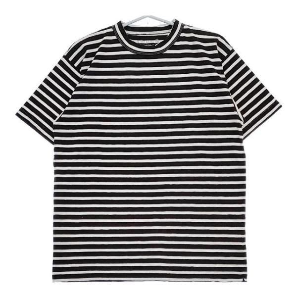 45R/45rpm 4 ユニセックス ボーダー 半袖Ｔシャツ カットソー ブラック ホワイト フォー...