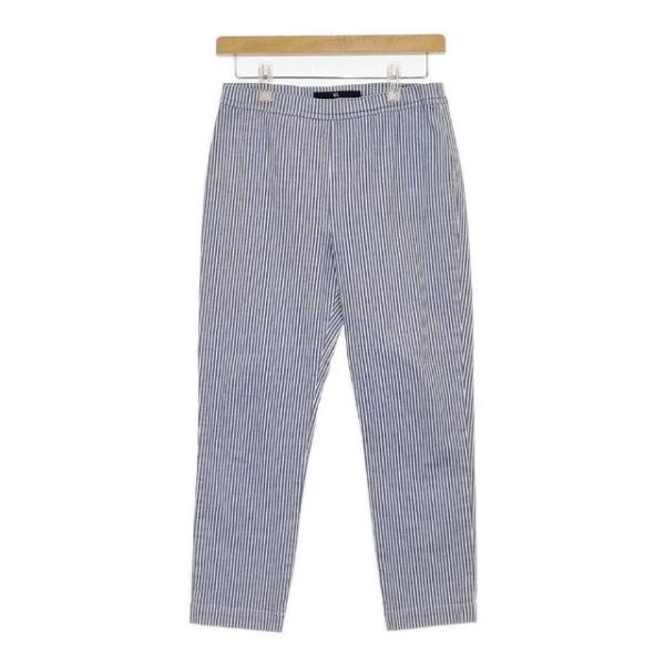 45R/45rpm クールストレッチストライプクロススパッツ パンツ ブルー ホワイト フォーティー...