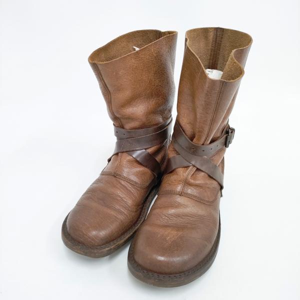 trippen fold closed boots クロスベルト レザー ブーツ ブラウン トリッペ...