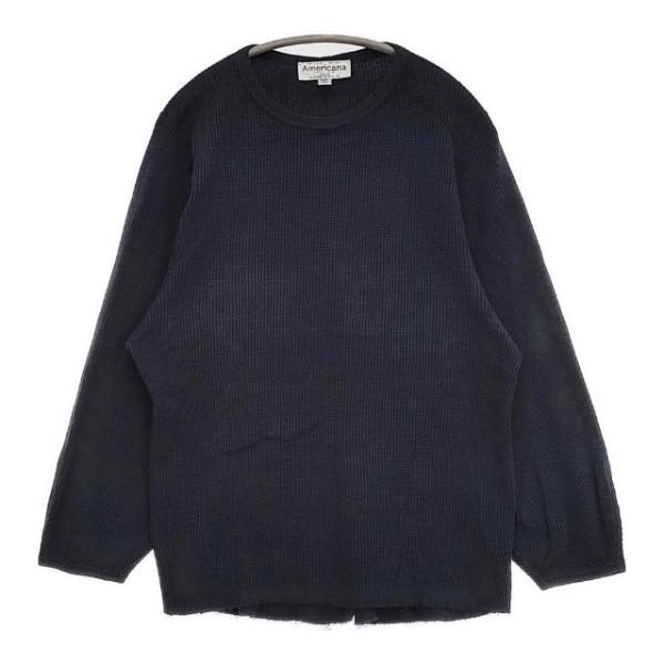 AMERICANA ワッフル サーマル 長袖Ｔシャツ カットソー ロンＴ ネイビー アメリカーナ 5...