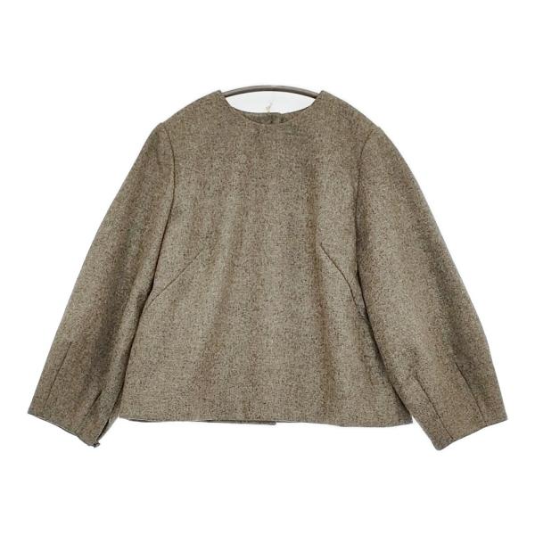 45R/45rpm 未使用 イングランドフラノのパフブラウス アブラハムムーン＆サンズ社 グレー フ...