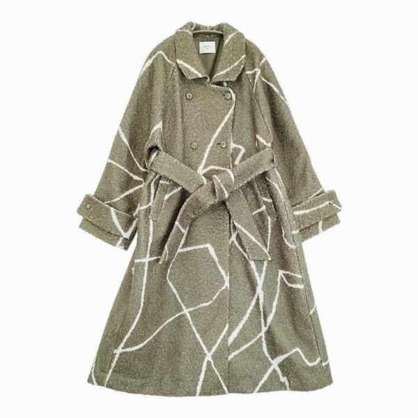 Ameri VINTAGE LITTLE FLARE LINE ART LONG COAT サイズM...