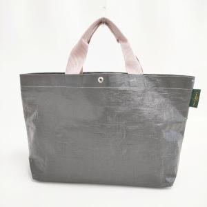 Herve Chapelier マルシェバッグ M 2012PP トートバッグ グレー ピンク ドラジェ エルベ・シャプリエ 6-0705G 285737