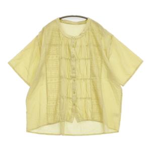 ecoloco エコロコ インド綿 カットワークレースギャザーブラウス サイズ3L CLF8408 刺繍 ブラウス シャツ 26SS イエロー 6-0704S 289967