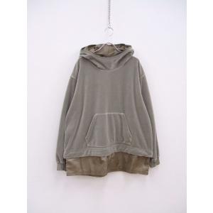 WELLDER 新品 定価35200円 WM21ACS01 LAYERED HOODED GREIGE サイズ3 パーカー グレージュ メンズ ウェルダー 2-0417T F87543｜kiitti