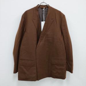 YOKE 新品 COVERED JACKET ノーカラーダブルブレストジャケット 定価74800円 テーラード 22AW ブラウン ヨーク 3-1005T F91759｜kiitti