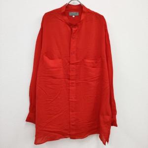 Yohji Yamamoto POUR HOMME RED CELLULOSE LAWN BREAST PANEL POCKET BLOUSE シャツ 22SS 赤 ヨウジヤマモトプールオム 4-0410M F92827｜kiitti