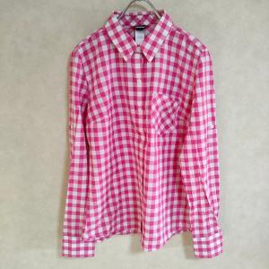 patagonia ギンガムチェックシャツ サイズ4 オーガニックコットン 長袖シャツ ピンク ホワイト パタゴニア 4-0208M F94115｜kiitti