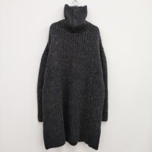 Yohji Yamamoto POUR HOMME オーバーサイズ タートルネック セーター ロング丈アルパカニット ヨウジヤマモトプールオム 4-0124T F95178｜kiitti