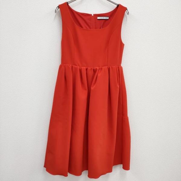 FOXEY NEW YORK モダンエンパイアドレス サイズ38 ノースリーブ ワンピース レッド ...
