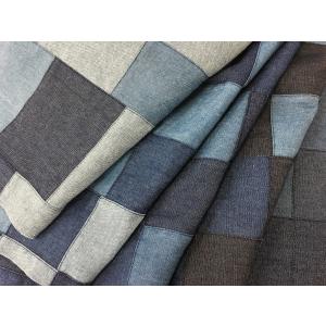 生地 デニム パッチワーク インディゴ 綿100% インド製