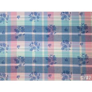 生地 チェック プリント 小花柄 先染め 綿1...の詳細画像2