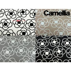 カメリア camellia 椿 モノトーン オックス プリント 生地 コットン100% 1m単位｜kiji-net