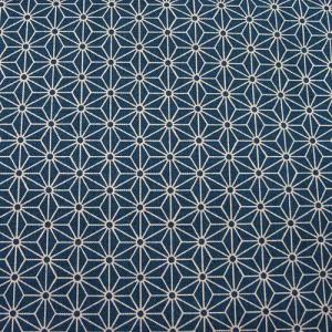 和柄生地・シンプル麻の葉柄(青(藍))/生地・和...の商品画像