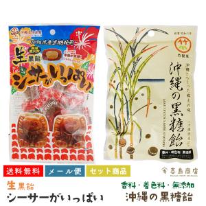 黒糖飴 シーサーがいっぱい 100g 沖縄の黒糖飴 90g 2点セット 沖縄 お土産 お菓子｜kijimaya