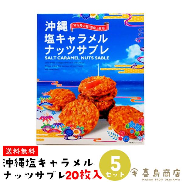 塩キャラメルナッツサブレ (大) 20枚入×5セット 沖縄 お土産 お菓子