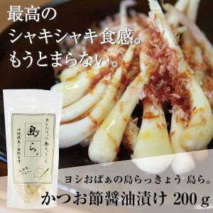 らっきょう 沖縄 漬物 ヨシおばぁの手作り 島ら。かつお節醤油漬け 200g