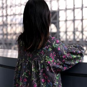 洗いをかけた 綿麻プリント 「ベル フルール ...の詳細画像2