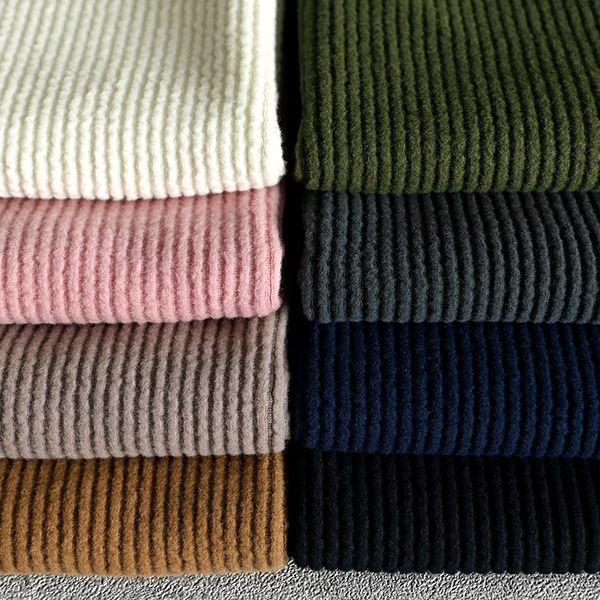 【生地サンプル】6W ニットコーデュロイ　ニット 生地 無地 コール天 リブニット お洒落 ハンドメ...
