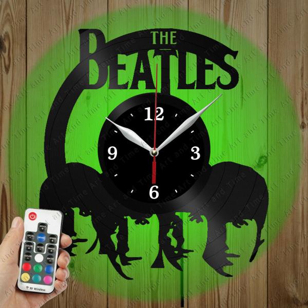 掛け時計 LED Vinyl Clock The Beatles LED Wall Decor Ar...