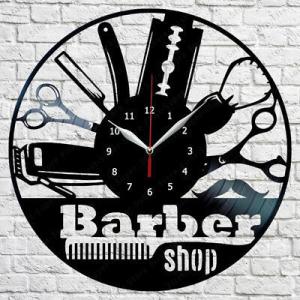 掛け時計 Hairdresser Barber Shop Vinyl Record Wall Clo...