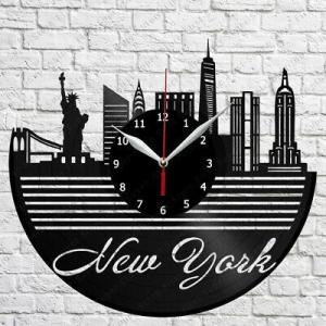 掛け時計 New York Vinyl Record Wall Clock Home Fan Art...