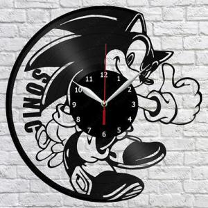 掛け時計 Sonic Vinyl Record Wall Clock Fan Art Home De...
