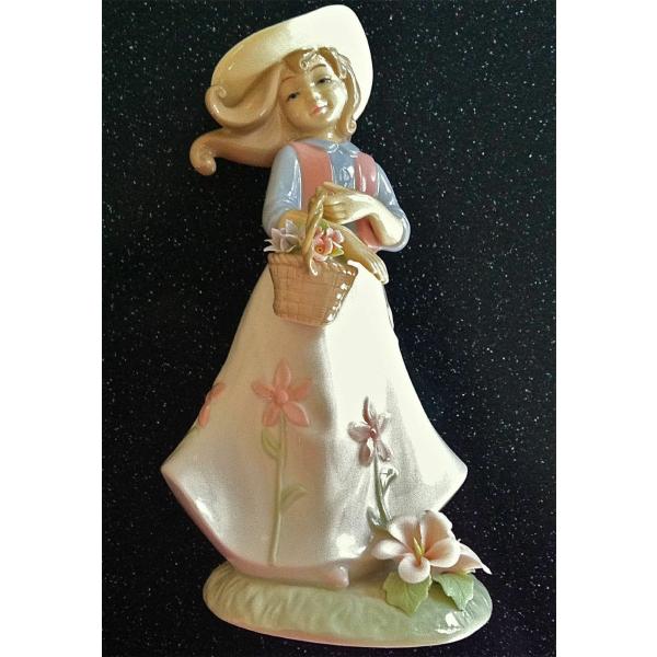 リヤドロ ANNIE ROWE SPRING BOUQUET GIRL FIGURE LEONARD...