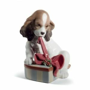リヤドロ Lladro Can&apos;t Wait Dog Christmas Figurine 0100...