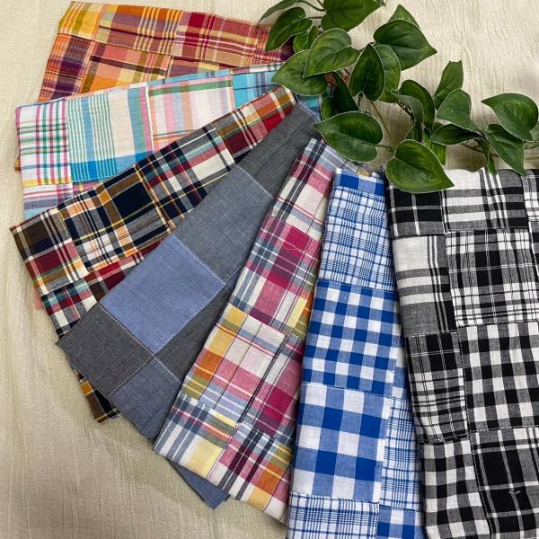 生地 パッチワーク 布 マドラスチェック柄 インド綿 長50cm単位での延長可能 シーチング カラフ...