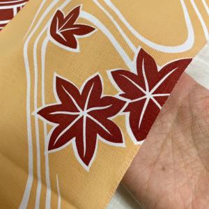 和柄 生地 反物 布 綿100% もみじ柄 茶...の詳細画像3