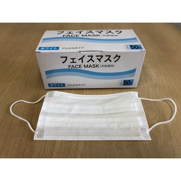 マスク フェイスマスク 3層構造 50枚入り カゼ 花粉 除塵 防菌対策 使い捨て 不織布マスク