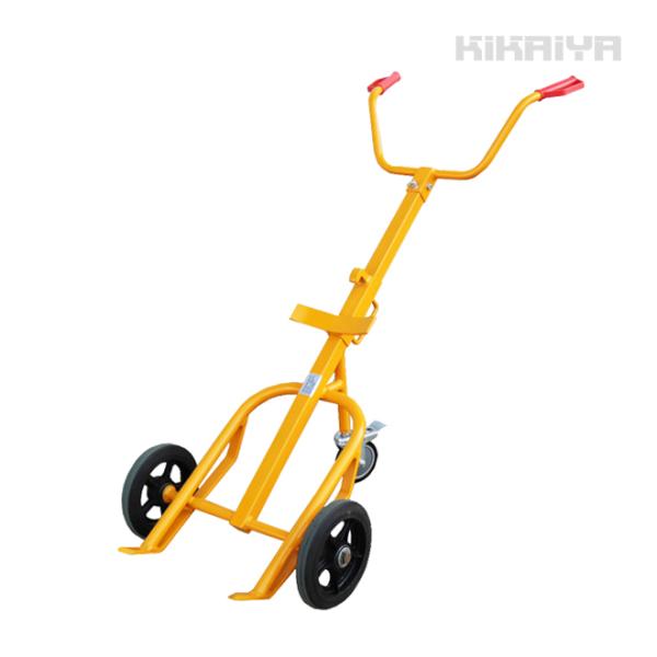 ドラムキャリー イエロー 耐荷重400kg ドラム缶運搬車 Y型 ドラムポーター スチールドラム ポ...