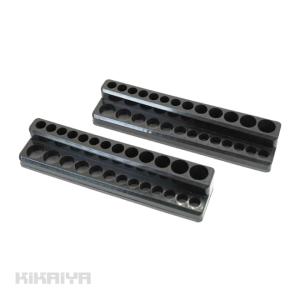 マグネットソケットホルダー 差込角1/4"(6.3mm) 2個セット 2段 計52個 ソケット収納 ソケットトレー 磁石 コマ整理 KIKAIYA｜kikaiya-max