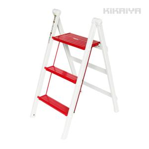 脚立 3段 軽量 アルミ 折りたたみ レッド&a...の商品画像