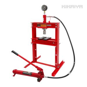 油圧プレス 10トン 低床・卓上使用 メーター付 門型プレス機