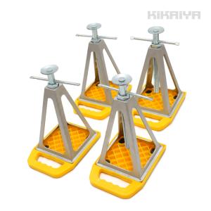 アルミジャッキスタンド パッド 4台 セット スタビライザー 沈み込み防止 プレート 軽量 高さ約278mm~417mm 無段階調節 KIKAIYA