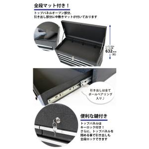 ツールチェスト 4段 6引き出し ブラック リ...の詳細画像2
