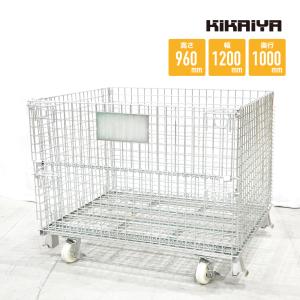 メッシュパレット 大 ブレーキキャスター付き 幅1200×奥行1000×高さ960mm 業務用 網パレット パレティーナ｜kikaiya