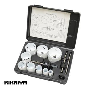 ホールソーセット 10サイズ 19〜64mm ホルソーセット 専用ケース付き KIKAIYA｜kikaiya