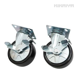PU自在キャスター 4個セット 径約15.2cm キャスター タイヤ 車輪 カゴ