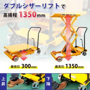昇降台車 300kg 低床 高揚程 リフトテー...の詳細画像4