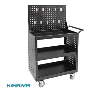 ツールカート パンチングボード付き 四角穴 有孔ボード バックボード オールスチール製 頑丈 ツールワゴン 工具 収納｜kikaiya